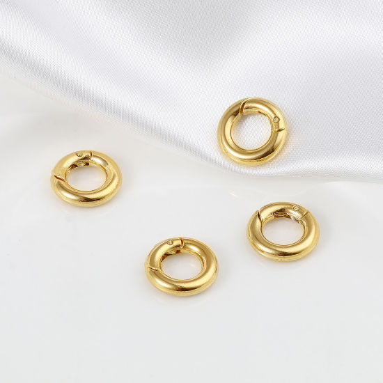 Bild von Messing Sicherheitsring 18K Echtgold plattiert Ring 15mm Durchmesser, 2 Stück