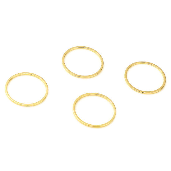 Bild von 10 Stück Messing Steckverbinder Charms Anhänger 18K Echtgold plattiert Ring 16mm Dia