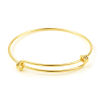 Imagen de Latón Brazalete Ronda 18K Oro Real Chapado Ajustable 19cm longitud, 2 Unidades