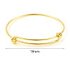 Imagen de Latón Brazalete Ronda 18K Oro Real Chapado Ajustable 19cm longitud, 2 Unidades