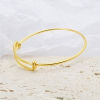 Imagen de Latón Brazalete Ronda 18K Oro Real Chapado Ajustable 19cm longitud, 2 Unidades