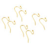 Picture of Brass Ear Wire Hooks Earring 18K Real Gold Plated 22mm x 11mm, Post/ Wire Size: (20 gauge), 20 PCs