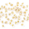 Picture of Brass & Silicone Ear Nuts Post Stopper Earring Findings 18K Real Gold Plated Round 5mm Dia., 20 PCs