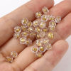 Picture of Brass & Silicone Ear Nuts Post Stopper Earring Findings 18K Real Gold Plated Round 5mm Dia., 20 PCs