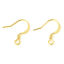 Picture of Brass Ear Wire Hooks Earring 18K Real Gold Plated Plating 16mm x 16mm, Post/ Wire Size: (21 gauge), 20 PCs