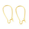 Picture of Brass Hoop Earrings 18K Real Gold Plated U-shaped W/ Loop 25mm x 11mm, Post/ Wire Size: (21 gauge), 10 PCs