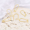 Picture of Brass Hoop Earrings 18K Real Gold Plated U-shaped W/ Loop 25mm x 11mm, Post/ Wire Size: (21 gauge), 10 PCs