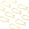 Picture of Brass Hoop Earrings 18K Real Gold Plated U-shaped W/ Loop 25mm x 11mm, Post/ Wire Size: (21 gauge), 10 PCs