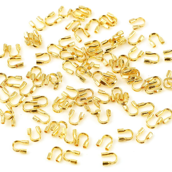 Bild von Messing Draht Schützer 18K Echtgold plattiert Plattiert 5mm x 4mm, 50 Stück