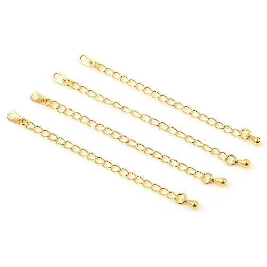 Bild von Messing Verlängerungskette Extender Kette 18K Vergoldet Plattiert 7.5cm, 5 Strange                                                                                                                                                                            