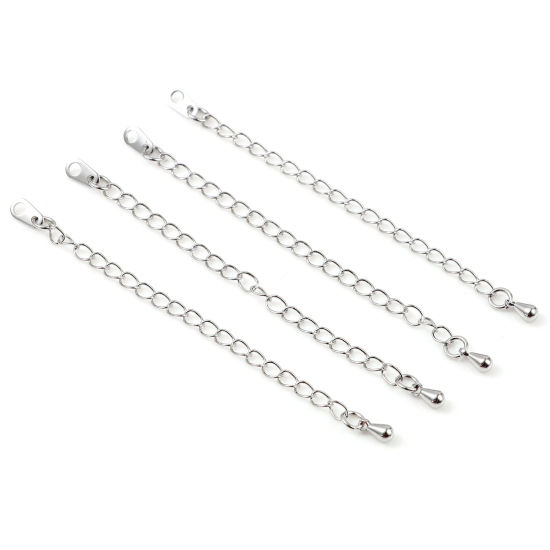 Picture of Brass Extender Chain 18K Real Platinum Plated Plating 7.5cm, 5 PCs