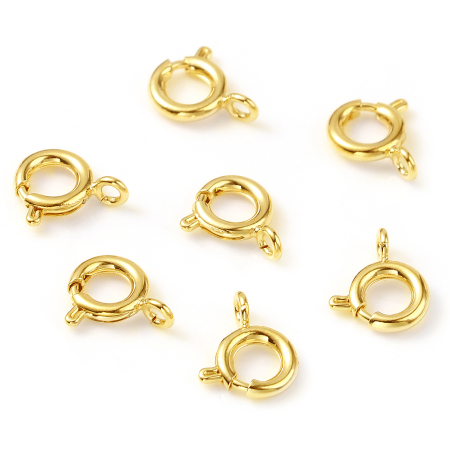 Latón Broche Primavera Lleno de oro Ronda 10mm x 8mm, 5 Unidades