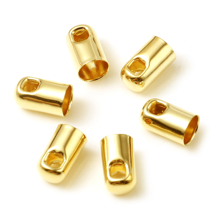 Ottone Connettore di Collana Oro riempito Cilindrico (Adatto alla corda 4.6mm) 9mm x 5mm, 5 Pz
