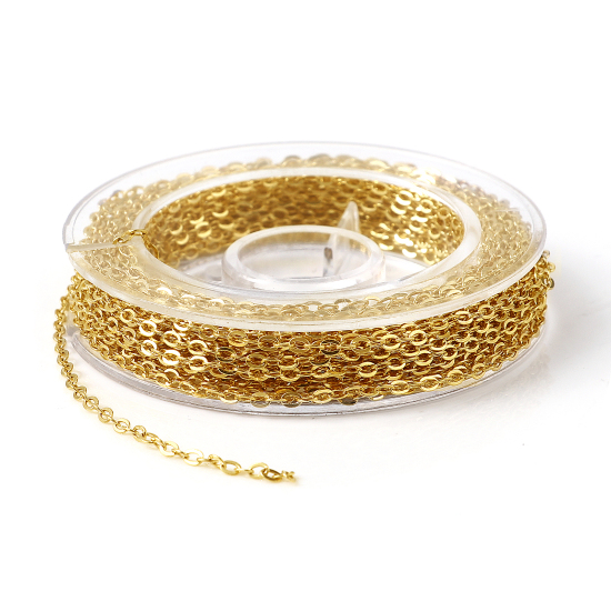 Bild von Messing Gliederkette Kette Findings Gold gefüllt 2.2x1.6mm, 1 Meter