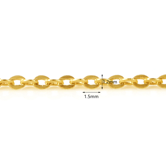 Bild von Messing Gliederkette Kette Findings Gold gefüllt 1.5x1.2mm, 1 Meter