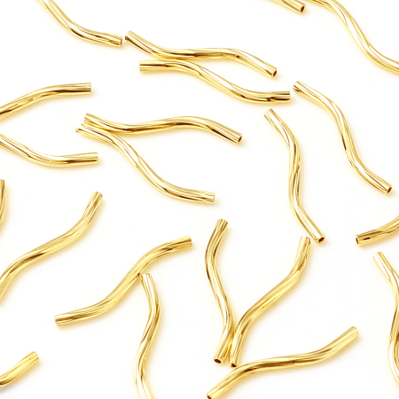 Perles en Laiton Rempli d'Or Tube 20mm x 3mm, 5 Pcs