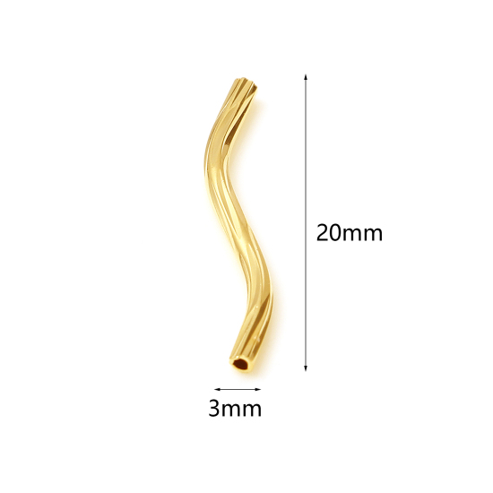 Picture of Brass Beads Gold Filled Tube 20mm x 3mm, 5 PCs