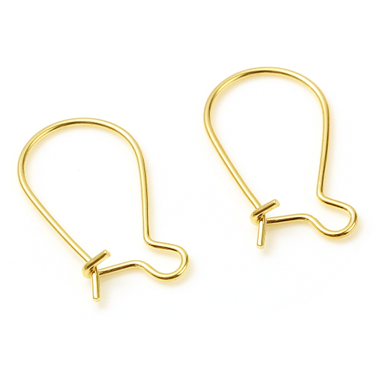 Picture of Brass Hoop Earrings Gold Filled Oval 19mm x 10mm, Post/ Wire Size: (21 gauge), 2 PCs