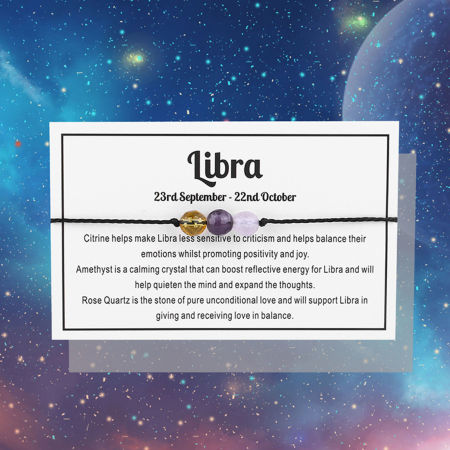 Picture of Gemstone Adjustable Braided Bracelets Libra Sign Of Zodiac Constellations 30cm(11 6/8") long, 1 Piece