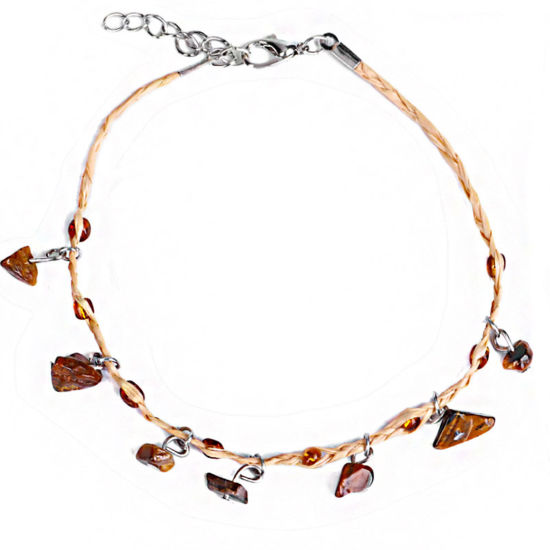 Picture of Tiger's Eyes Boho Chic Bohemia Anklet Brown Chip Beads 22cm(8 5/8") long, 1 Piece