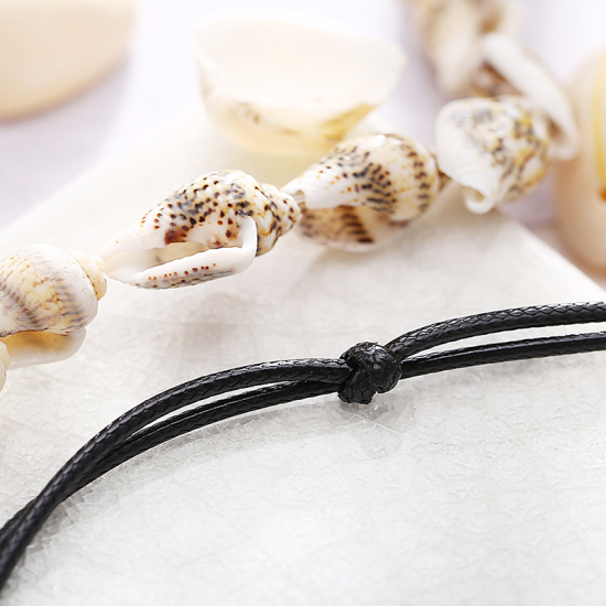 Picture of Shell Anklet Black Round Woven 22.1cm(8 6/8") long, 1 Piece