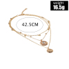 Picture of Multilayer Layered Necklace Gold Plated Round Sun Clear Rhinestone 42.5cm(16 6/8") long, 1 Piece