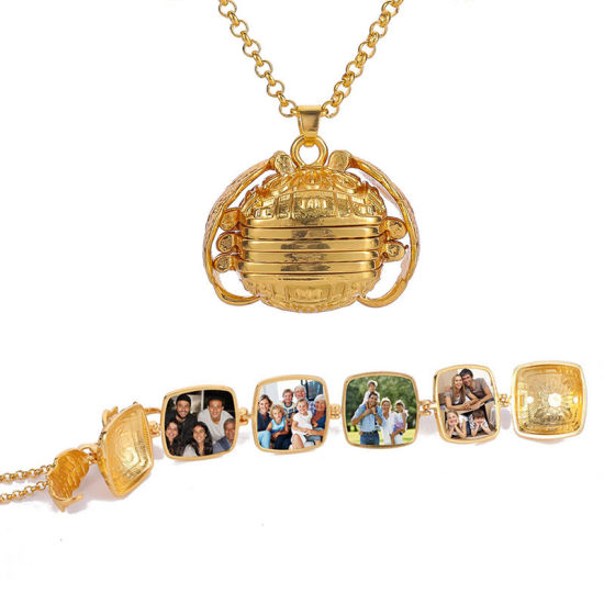 Picture of Necklace Gold Plated Ball Wing Can Open 60cm(23 5/8") long, 1 Piece