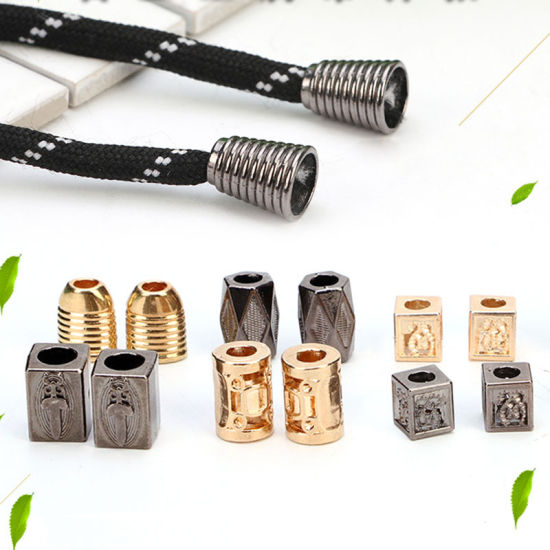 Picture of Zinc Based Alloy Clothing Rope Buckle Stopper Cylinder Gold Plated 20 PCs