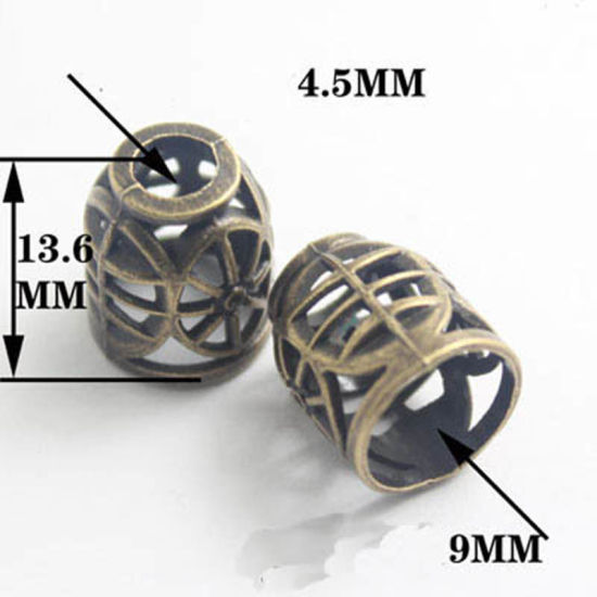 Picture of Zinc Based Alloy Clothing Rope Buckle Stopper Antique Bronze 20 PCs