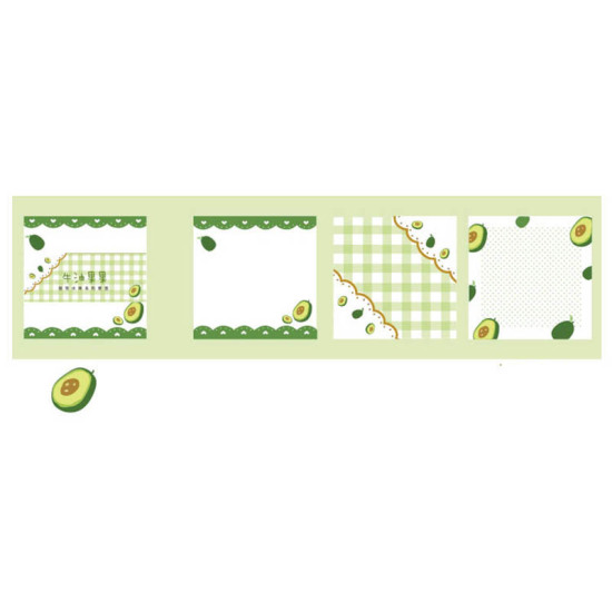 Bild von (30 Seiten) Papier Haftnotizen Weiß & Grün Avocado 8cm x 8cm, 1 Stück