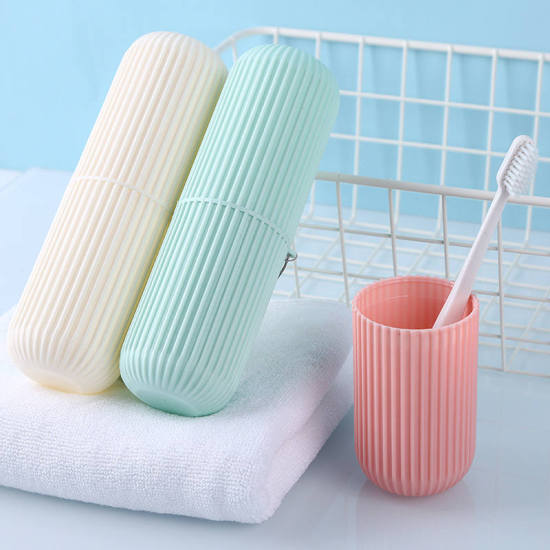 Picture of PP Toothbrush Holder Case Tube Cylinder White 19.5cm x 3cm, 1 Piece