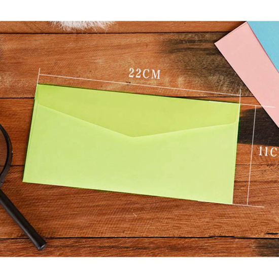 Picture of Paper Envelope Rectangle Light Green 22cm x 11cm, 10 PCs