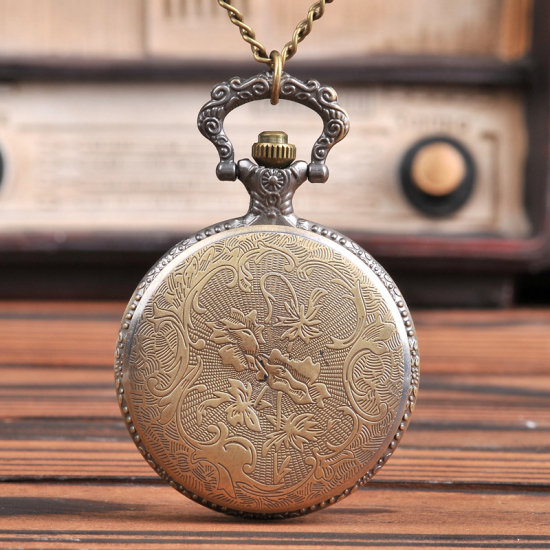 Picture of Pocket Watches Round Antique Bronze Initial Alphabet/ Capital Letter Pattern 1 Piece