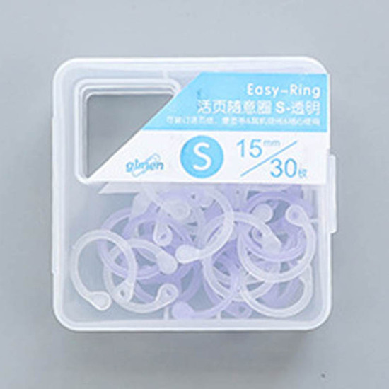 Picture of DIY Binder Circle Ring White & Purple 17mm x 15mm, 1 Box ( 30 PCs/Box)