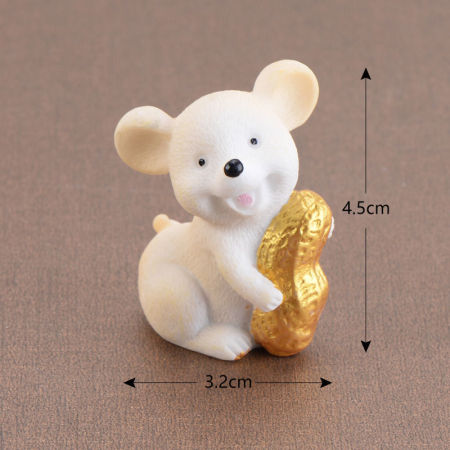 Picture of Lucky Money Fortune Cartoon Mouse Ornaments Rich Mice Small Statue Little Figurine Crafts Cute Animal Decorations