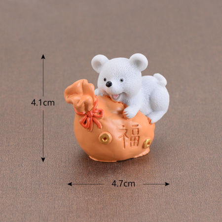 Picture of Lucky Money Fortune Cartoon Mouse Ornaments Rich Mice Small Statue Little Figurine Crafts Cute Animal Decorations