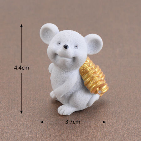 Picture of Lucky Money Fortune Cartoon Mouse Ornaments Rich Mice Small Statue Little Figurine Crafts Cute Animal Decorations