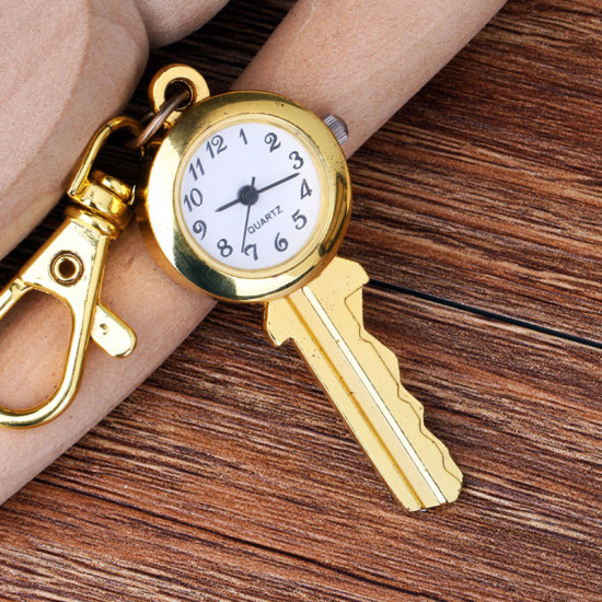Bild von Taschenuhr Uhr (inkl. Batterie) Schlüsselkette Vergoldet 1 Stück