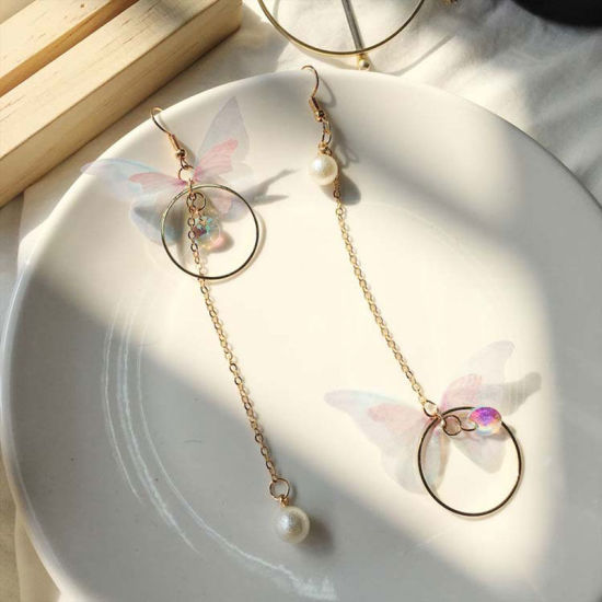 Picture of Earrings Multicolor Circle Ring Butterfly 12cm, 1 Pair