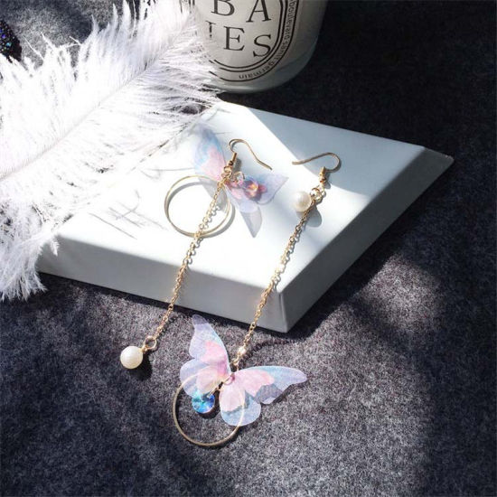 Picture of Earrings Multicolor Circle Ring Butterfly 12cm, 1 Pair