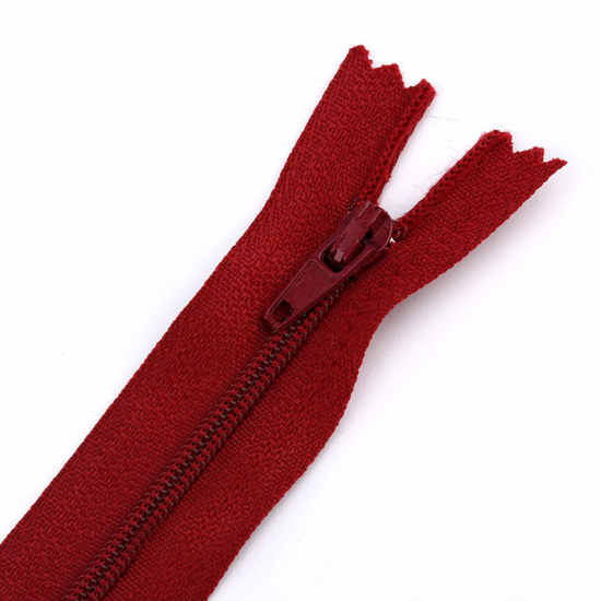 Picture of Nylon Zipper For Tailor Sewing Craft Dark Red 20cm, 10 PCs