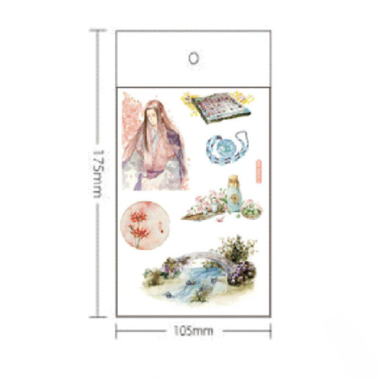 Picture of DIY Scrapbook Deco Stickers Pink Animal Mixed 15cm x 10cm, 1 Set ( 6 PCs/Set)