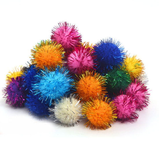 Image de Pompon Couleur au Hasard Balle 30mm Dia., 1 Paquet (Env. 50 PCs/Paquet)