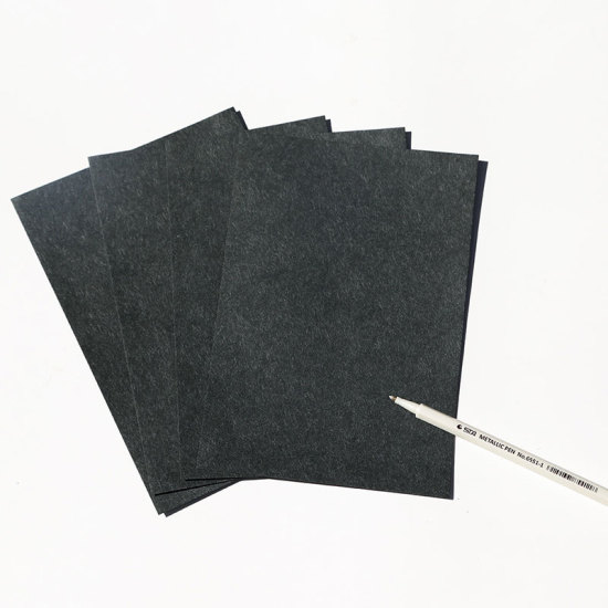 Image de Papier Papier à Lettres Rectangle Noir 20.9cm x 14.4cm, 1 Paquet ( 4 Pcs/Paquet)