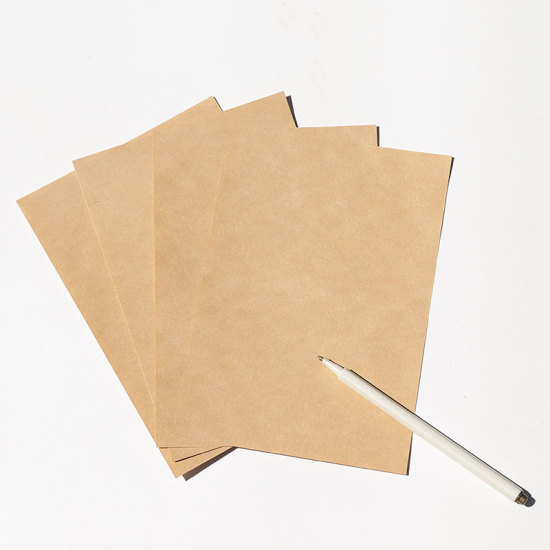 Picture of Paper Letter Writing Paper Rectangle Beige 20.9cm x 14.4cm, 1 Packet ( 4 PCs/Packet)