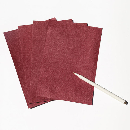 Picture of Paper Letter Writing Paper Rectangle Wine Red 20.9cm x 14.4cm, 1 Packet ( 4 PCs/Packet)
