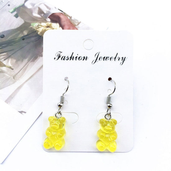 Picture of Earrings Yellow Bear Animal 10mm, 1 Pair