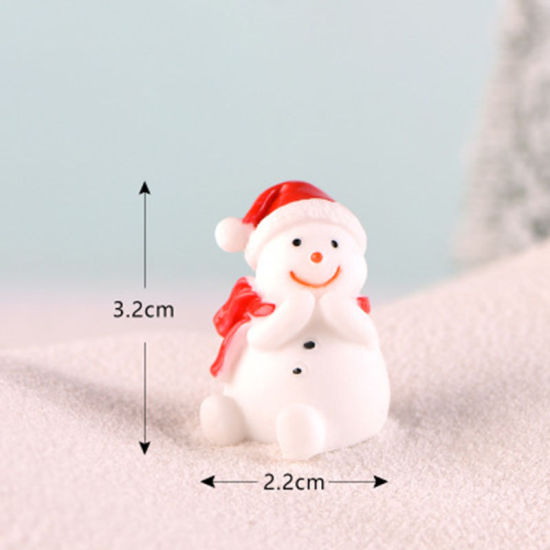 Picture of Ornaments Decorations White & Red Christmas Santa Claus 33mm x 23mm, 1 Piece