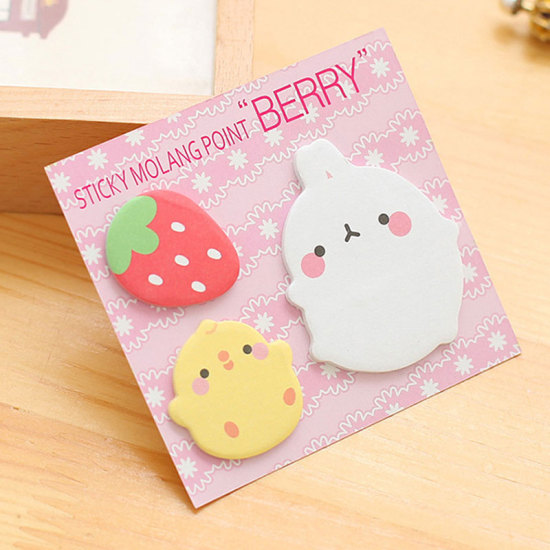 Picture of DIY Scrapbook Deco Stickers Rabbit Animal Strawberry 85mm x 80mm, 1 Packet ( 20 PCs/Packet)