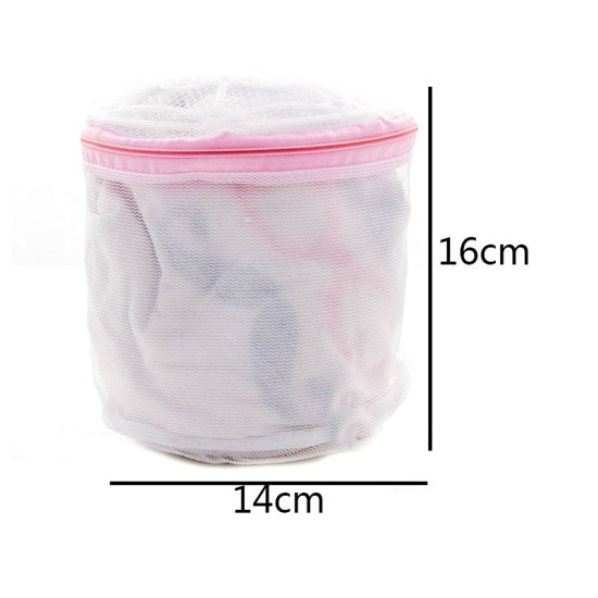 Picture of Laundry Wash Bag White Foldable 16cm x 14cm, 1 Piece